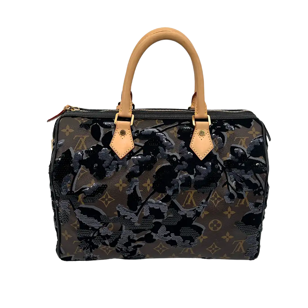 Louis Vuitton Fleur de Jais Speedy 30 Pailetten und Samt limited Edition / Sehr gut Louis Vuitton