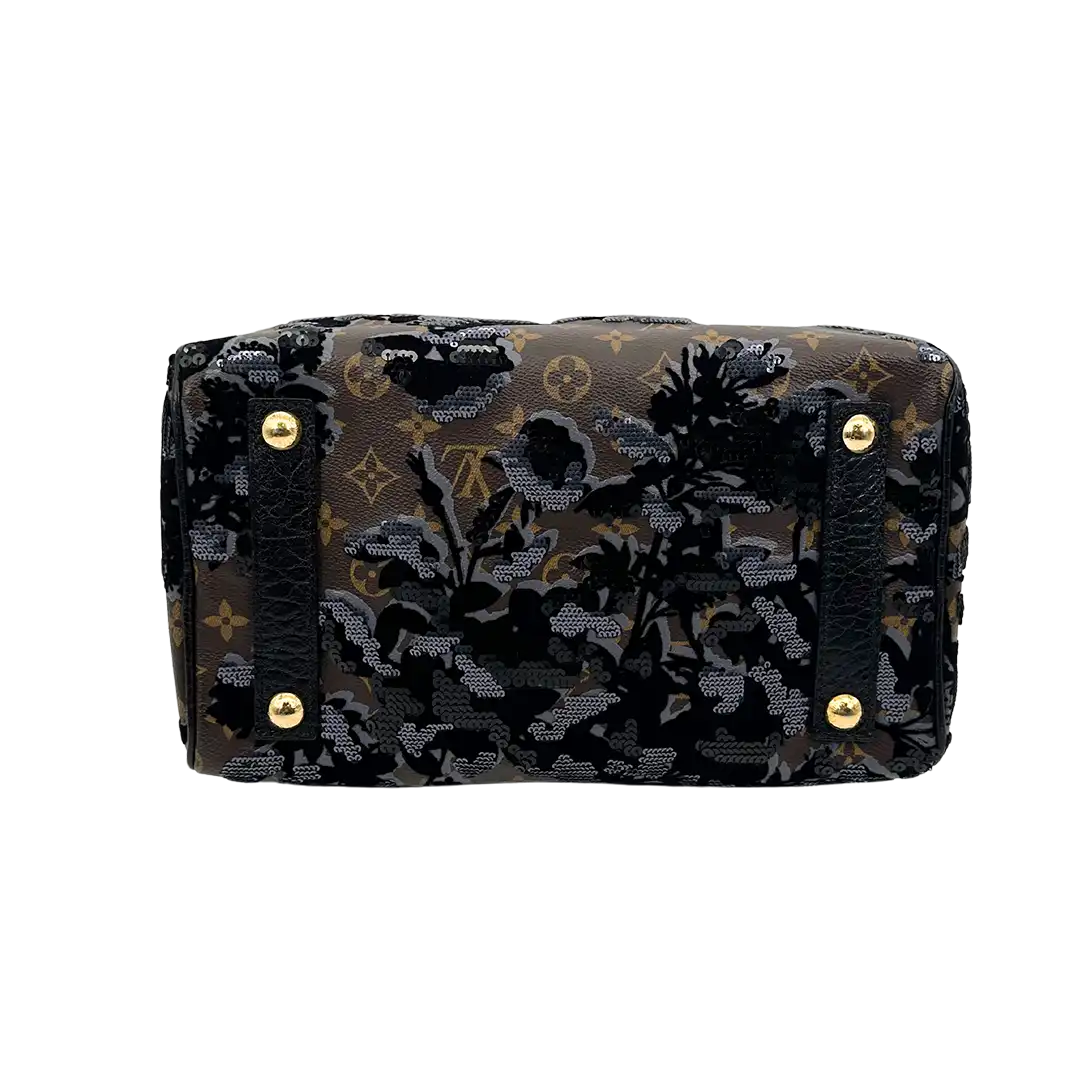 Louis Vuitton Fleur de Jais Speedy 30 Pailetten und Samt limited Edition / Sehr gut Louis Vuitton