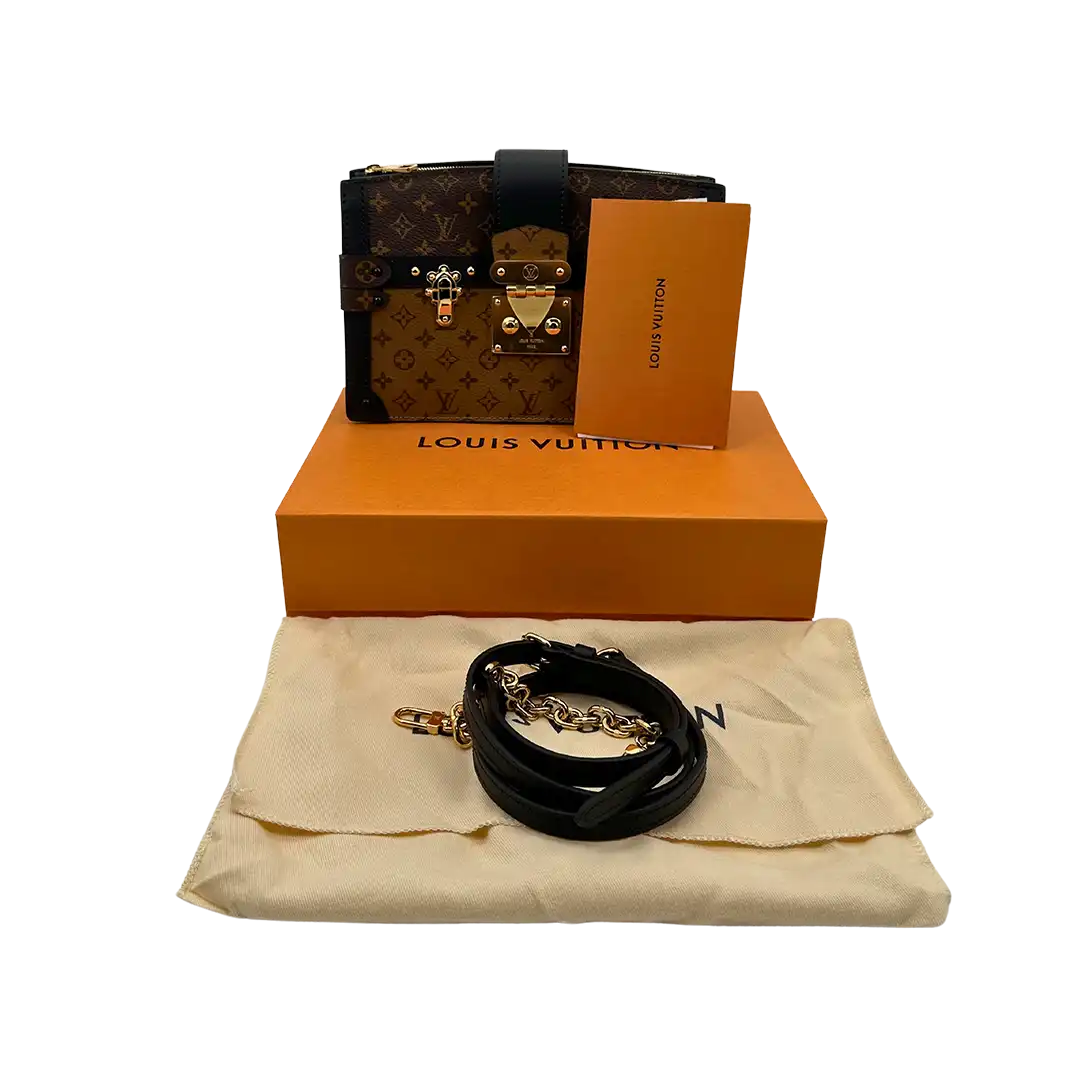 Louis Vuitton Monogram Reverse Trunk Clutch Schultertasche Fullset / Neu Echtheitscheck