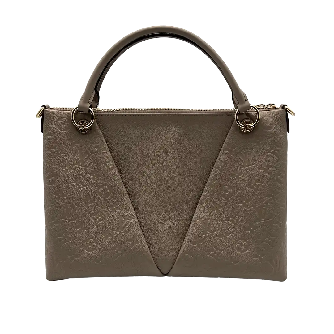 Louis Vuitton V Tote MM Monogram Tourterelle Empreinte Leder grau / neuwertig Louis Vuitton