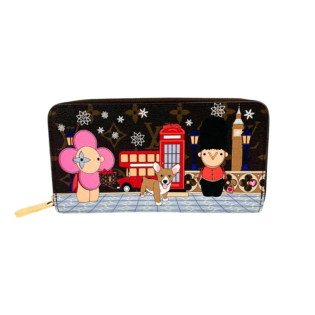 Louis Vuitton Zippy Geldbörse Monogram Vivienne Christmas Animation London Fullset Louis Vuitton