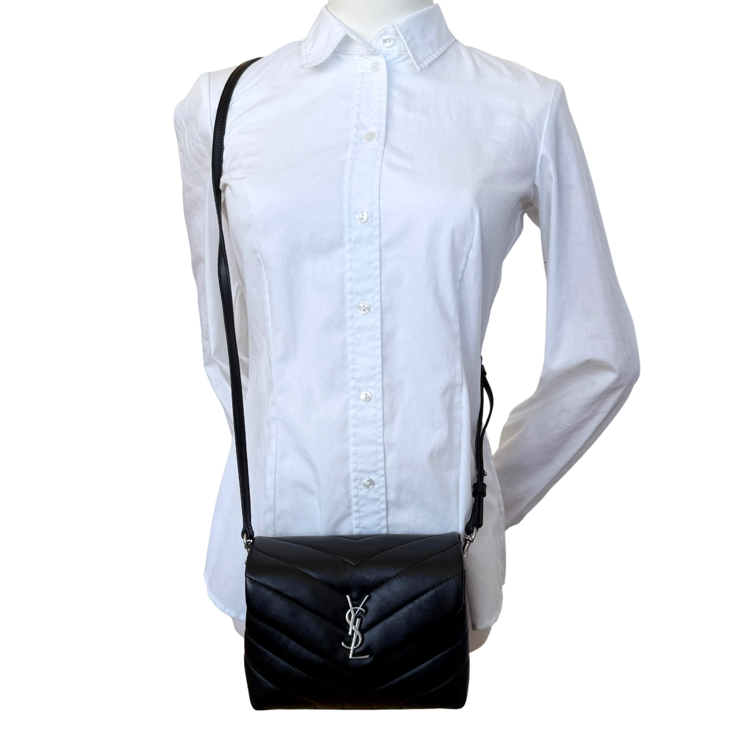 Saint Laurent Loulou Toy Schwarz silberne Hardware / neuwertig Saint Laurent