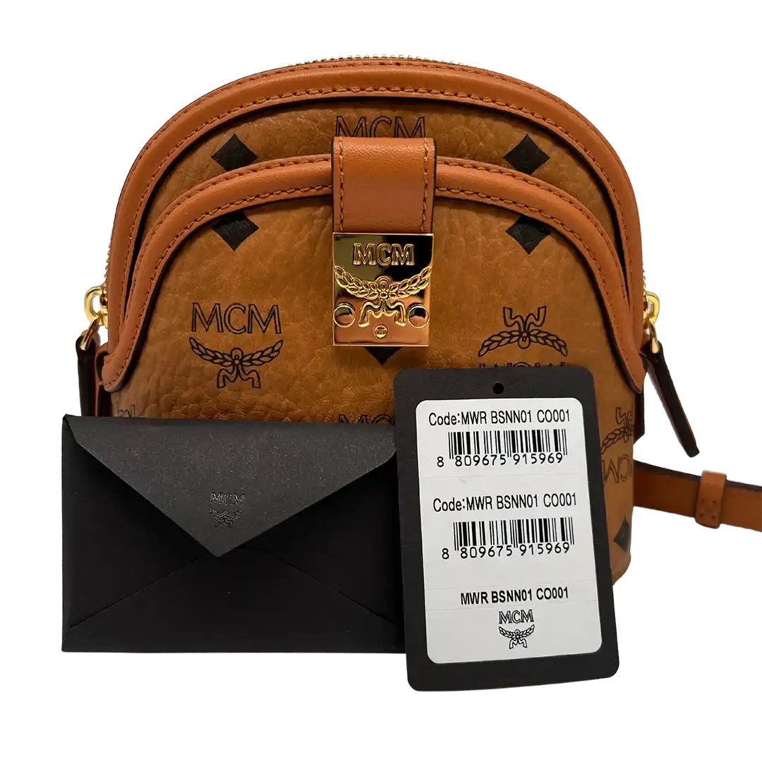 MCM Mini Tasche Anna Visetos Cognac / wie neu - Echtheitscheck