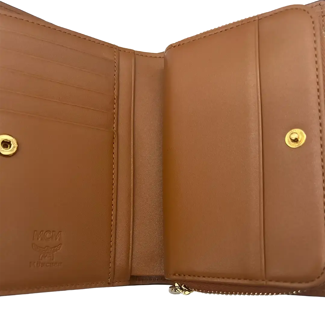 MCM Saffiano Leder Handtasche Cognac braun / ungetragen MCM