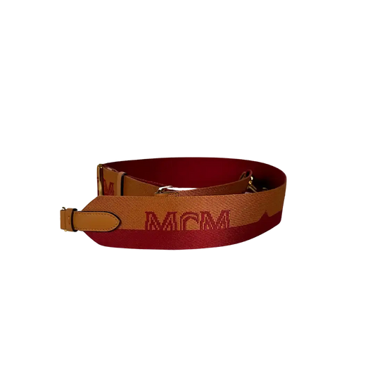 MCM Schulterriemen rot braun 5cm breit / neuwertig MCM