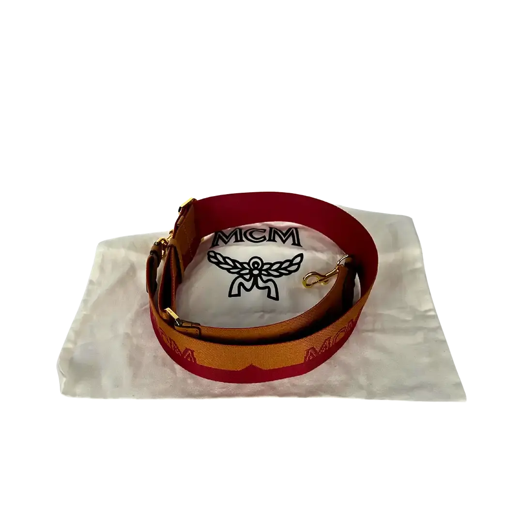 MCM Schulterriemen rot braun 5cm breit / neuwertig MCM