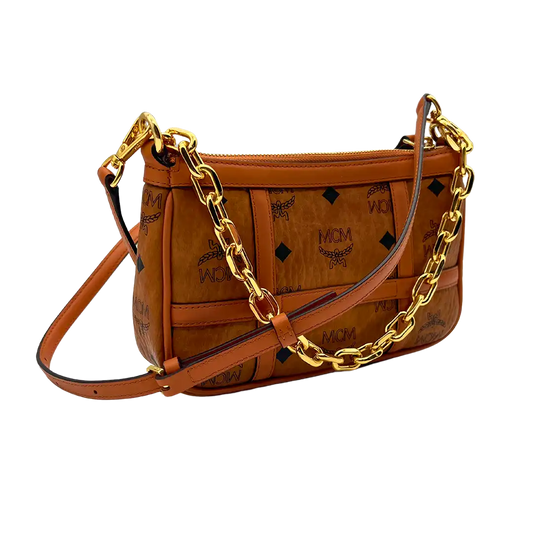 MCM Aren Mini Crossbody Tasche Visetos Cognac / neuwertig MCM