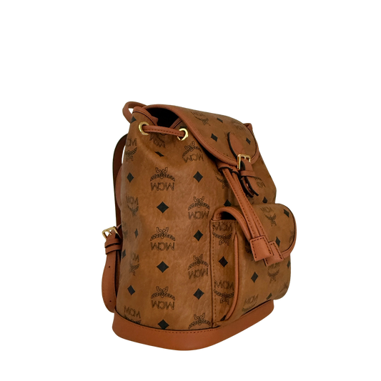 MCM Aren Rucksack mit Kordelzug in Visetos Cognac / neuwertig MCM