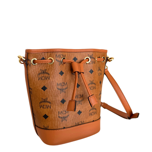 MCM Mini Dessau Kordelzugtasche in Visetos Cognac / neuwertig MCM