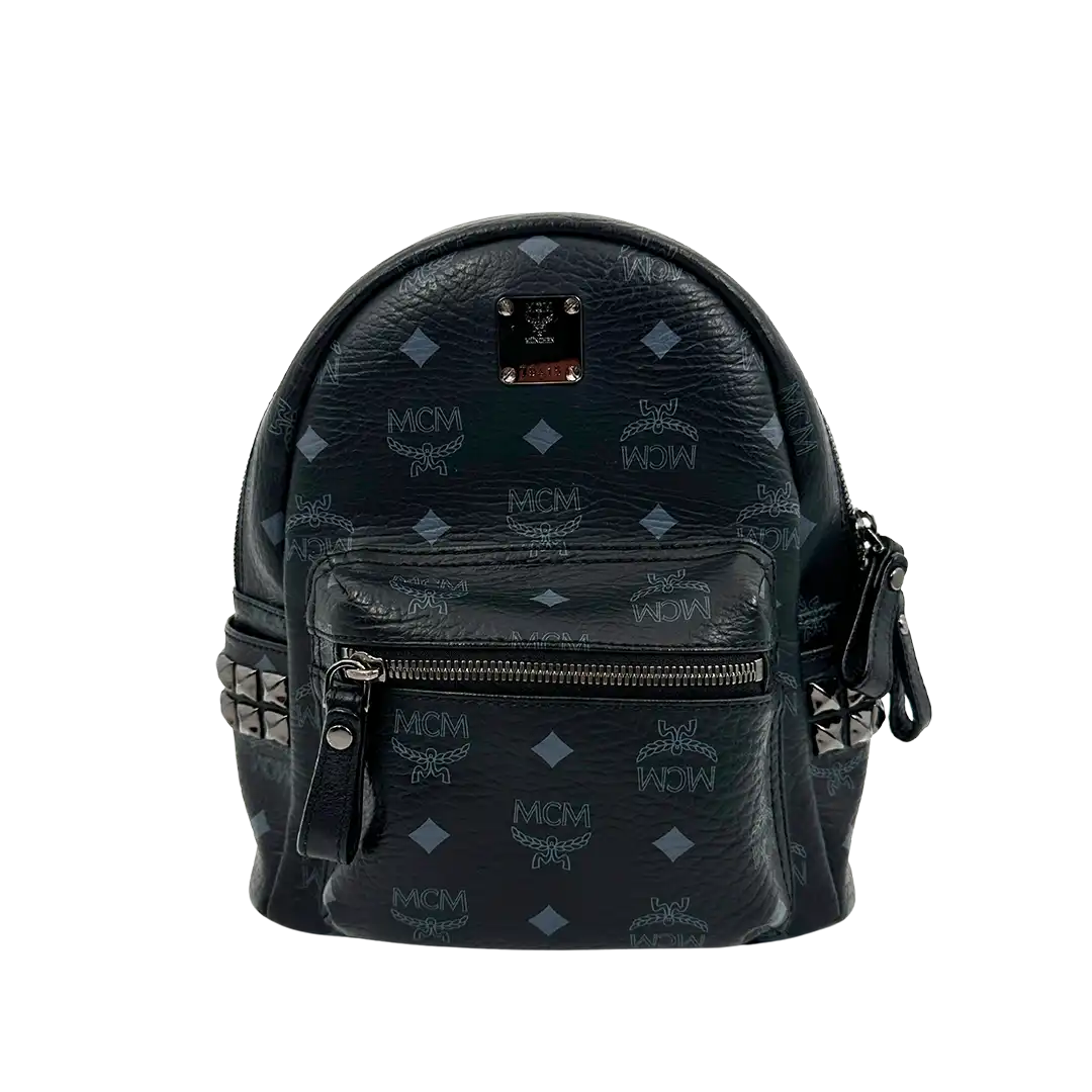 Mcm black stark backpack sale