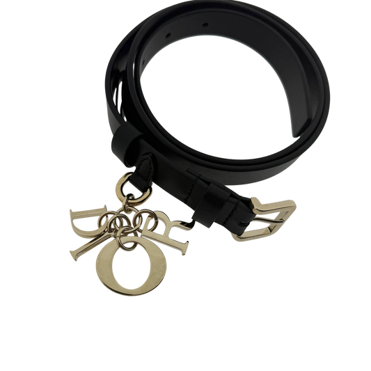 Christian Dior Miss Dior Gürtel aus glattem Kalbsleder 80 Schwarz / neuwertig Dior