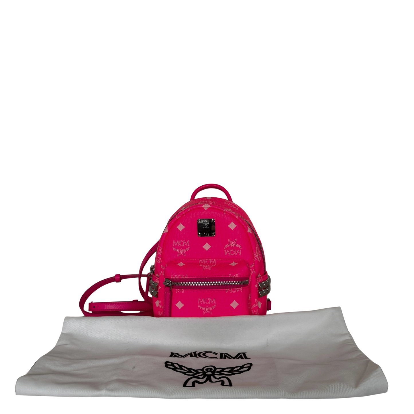 MCM Mini Stark Rucksack Neonpink / neuwertig MCM