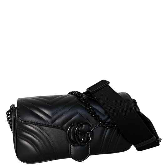 Gucci Mittelgroße GG Marmont Schultertasche Schwarz / neuwertig Gucci