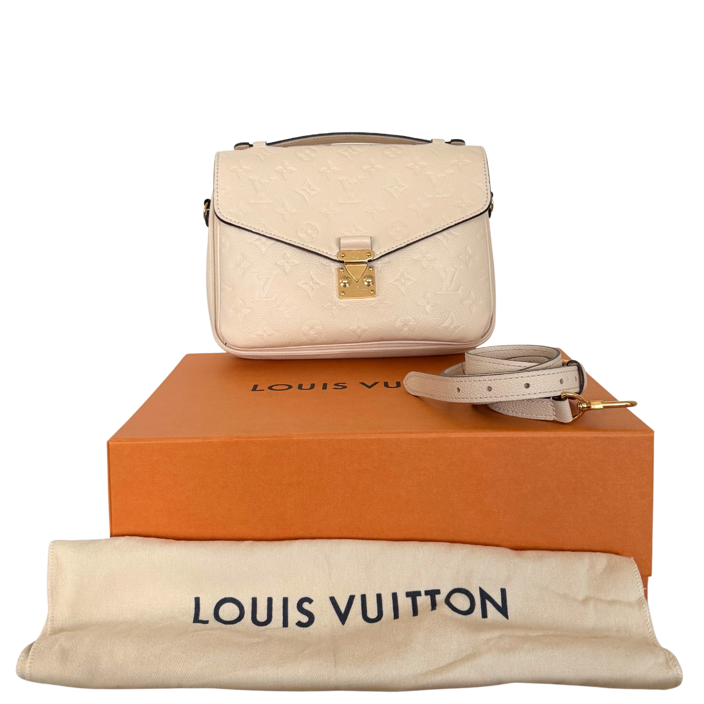 Louis Vuitton Pochette Métis MM Monogram Empreinte M44738 Crème Fullset / gut Louis Vuitton