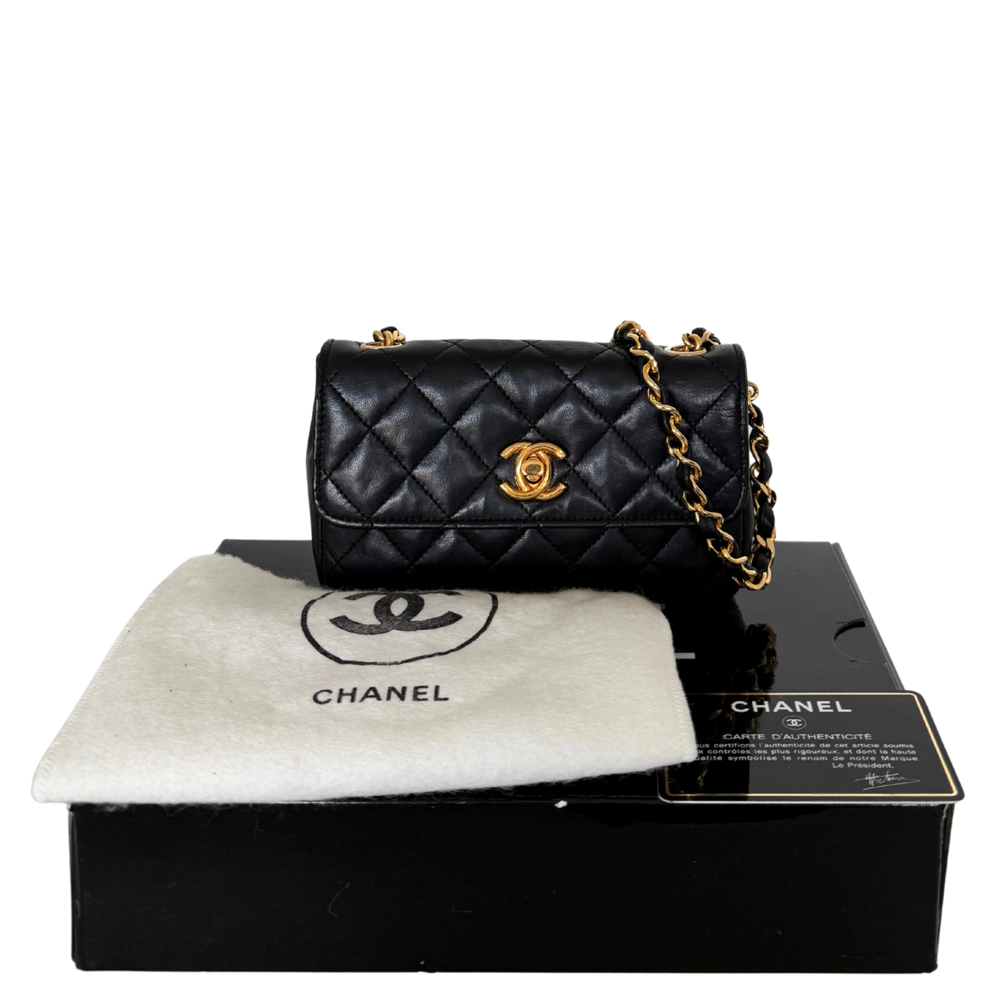 Chanel Mini Single Flap Bag Schwarz / gut Chanel