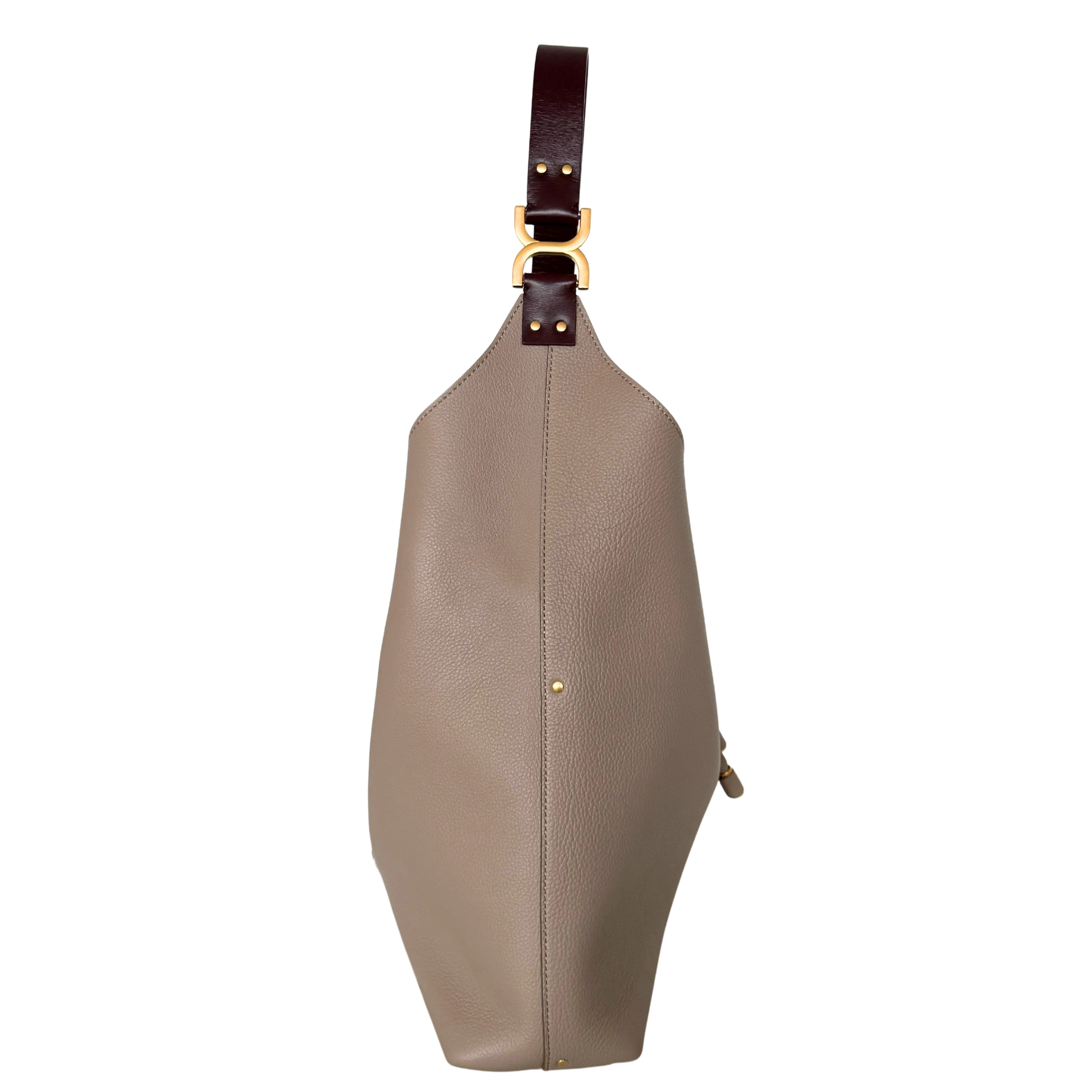 Chloé Marcie Hobo Bag aus genarbtem Leder Motty Grey / neuwertig Echtheitscheck