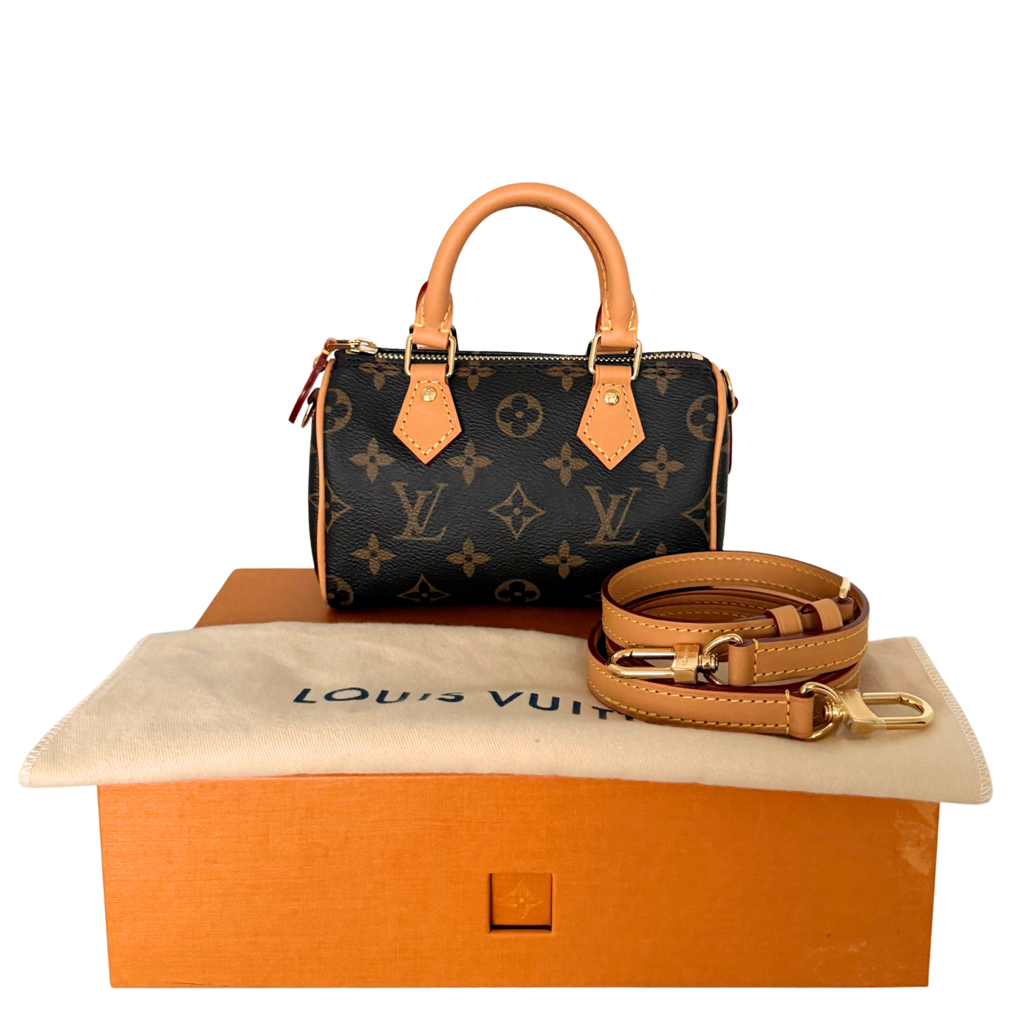 Louis Vuitton Nano Speedy Monogram Canvas Braun / neuwertig Louis Vuitton