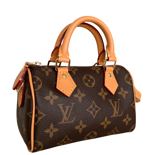 Louis Vuitton Nano Speedy Monogram Canvas Braun / neuwertig Louis Vuitton