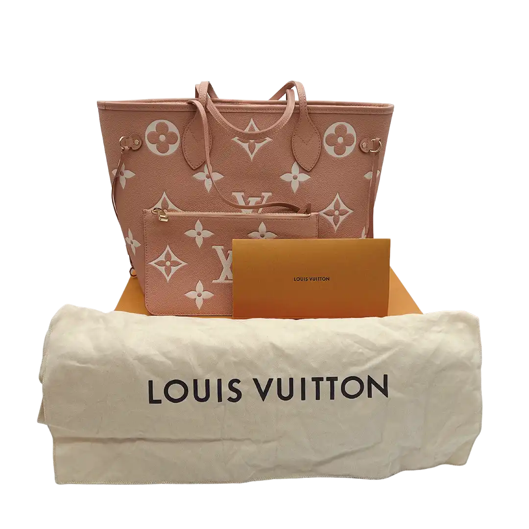 Louis Vuitton Neverfull MM Leder Trianon Rosa/Creme Fullset / neuwertig Louis Vuitton