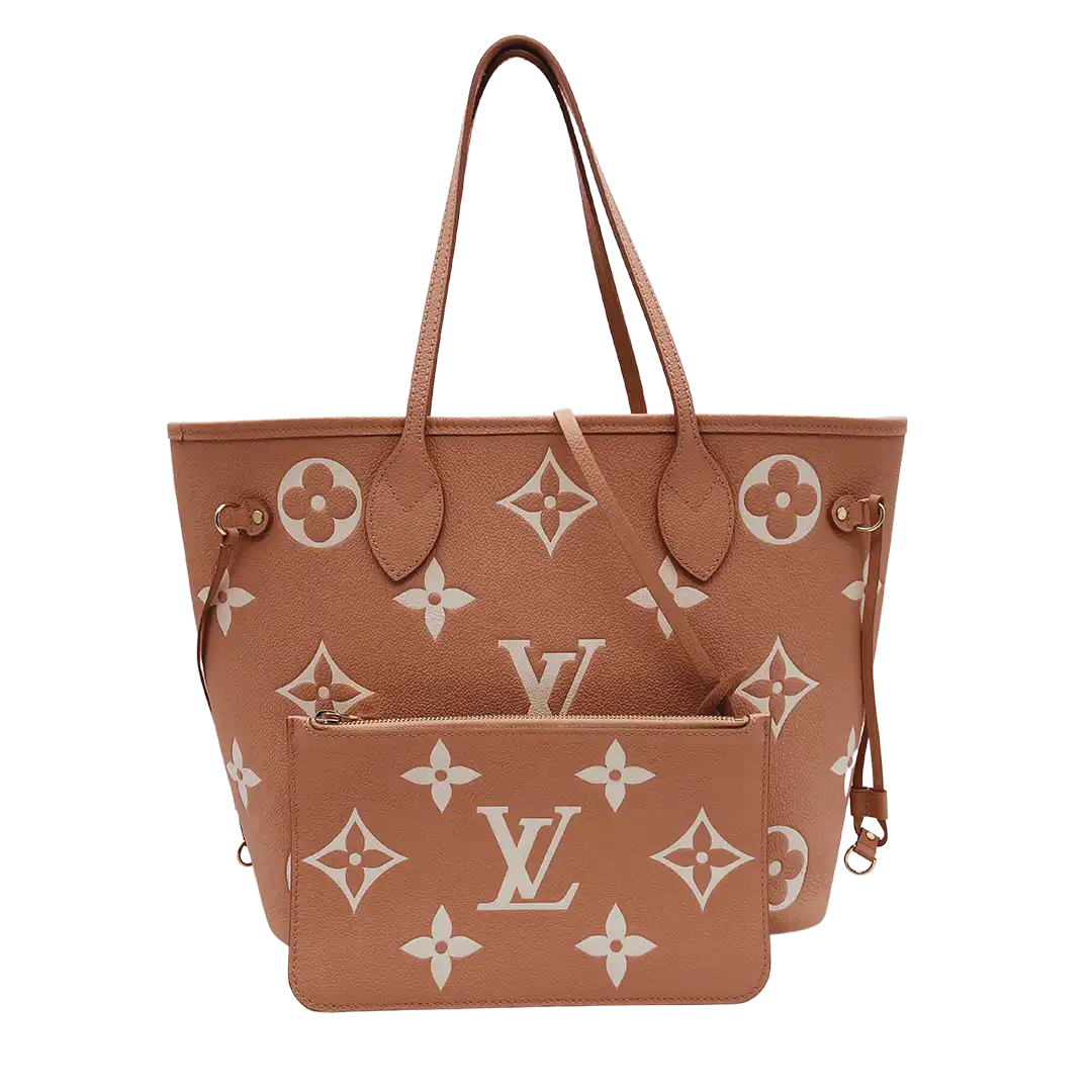 Louis Vuitton Neverfull MM Leder Trianon Rosa Creme Fullset neuwertig