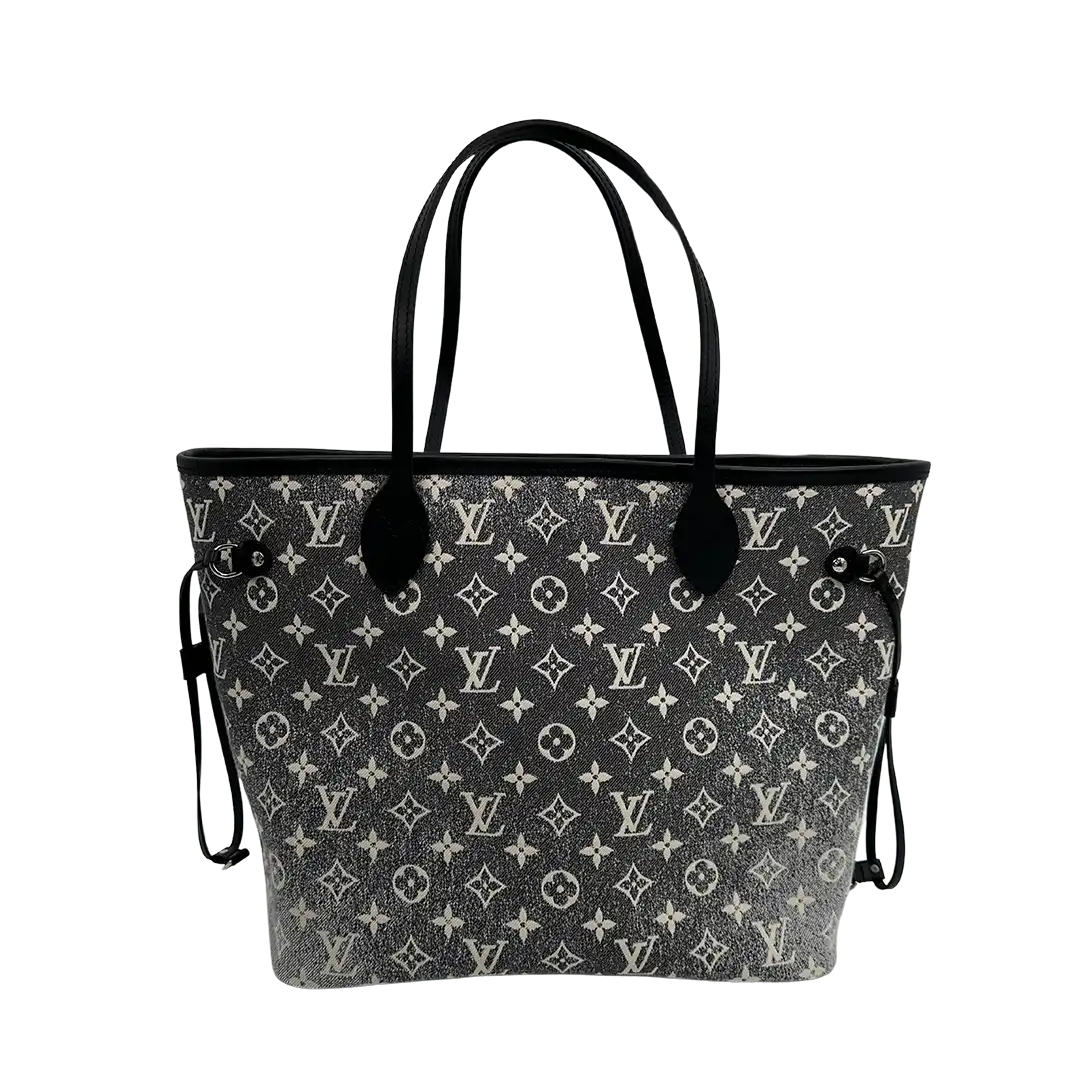 Louis Vuitton Neverfull MM Monogram Jaquard Denim Noir M21465 Fullset / neu Louis Vuitton
