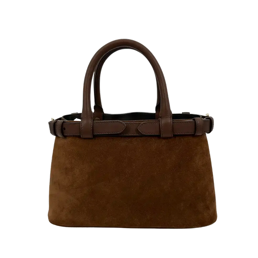 Prada Buckle Tote Bag Veloursleder braun / ungetragen Prada