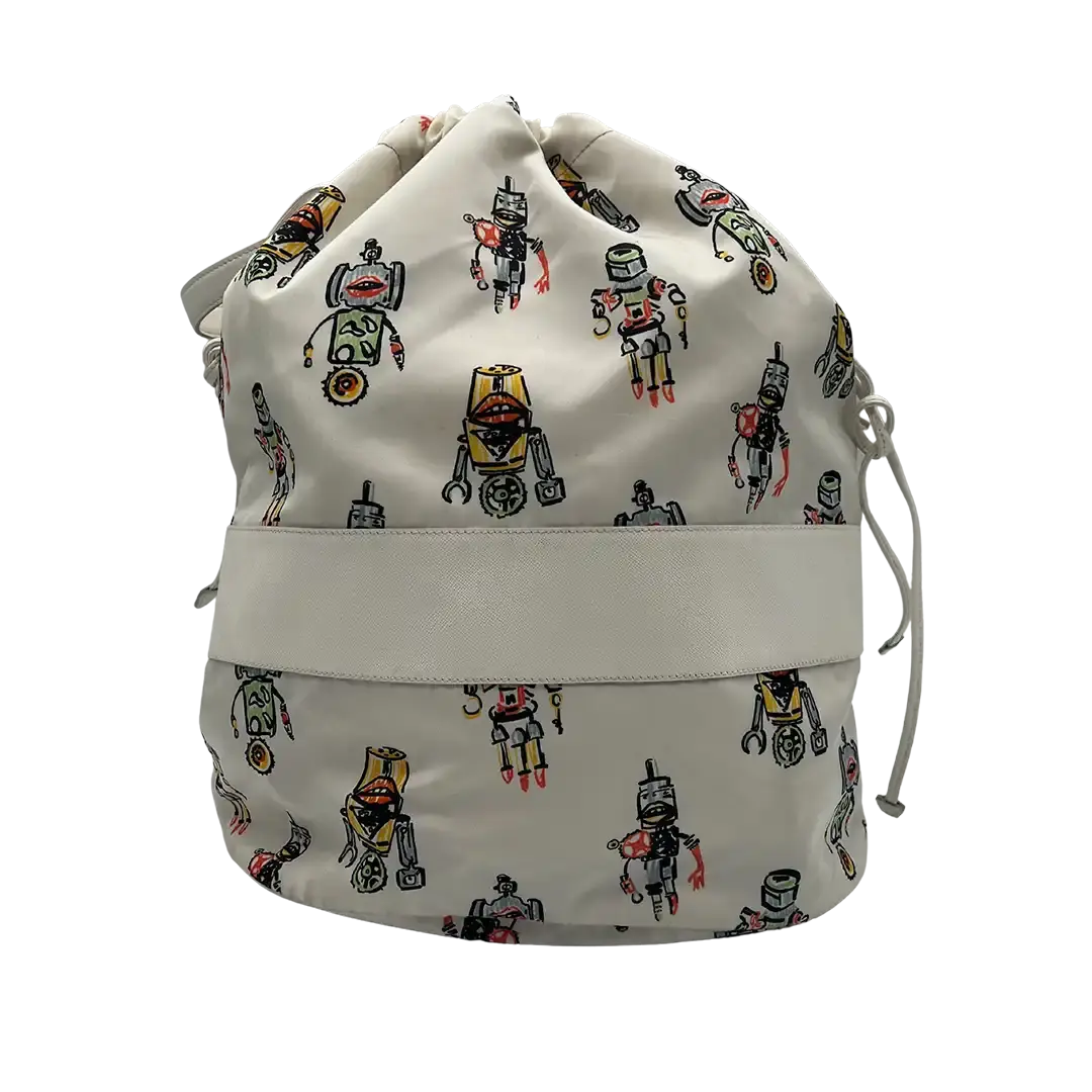 Prada Roboter Bag Nylon weiß selten / gut Prada