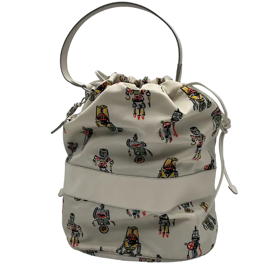 Prada Roboter Bag Nylon weiß selten / gut Prada