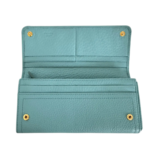 Prada Vitello Daino Geldbörse Anice (türkis) 1M1132 / sehr gut Chanel