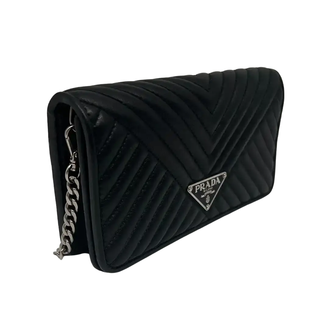 Prada Wallet on Chain Mini Bandoliera Nero Purse / sehr gut - Echtheitscheck