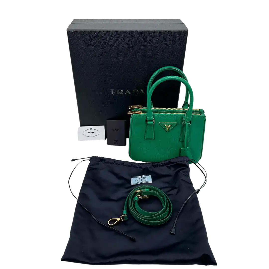 Prada Galleria Mini Bag aus Saffiano-Leder Mango Fullset / gut Prada