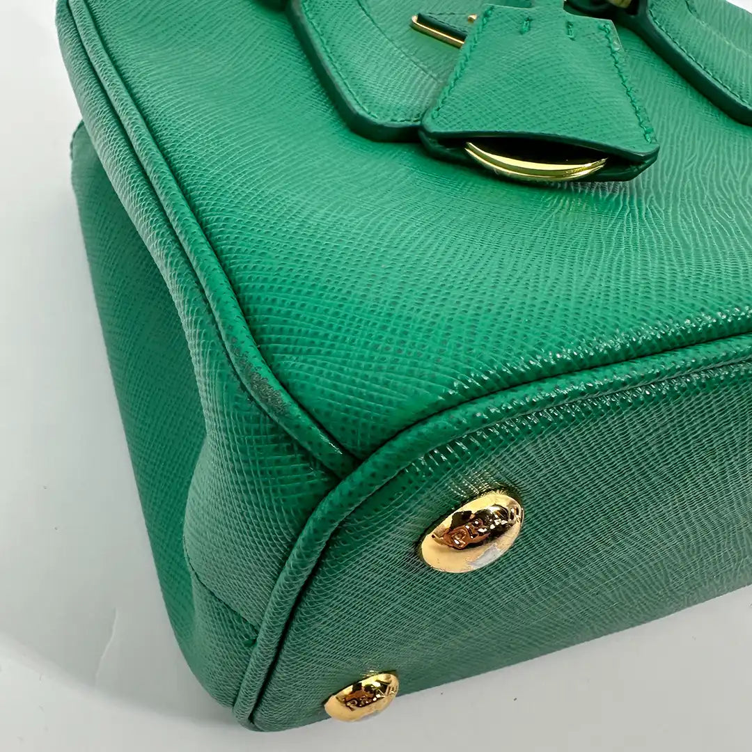 Prada Galleria Mini Bag aus Saffiano-Leder Mango Fullset / gut Prada