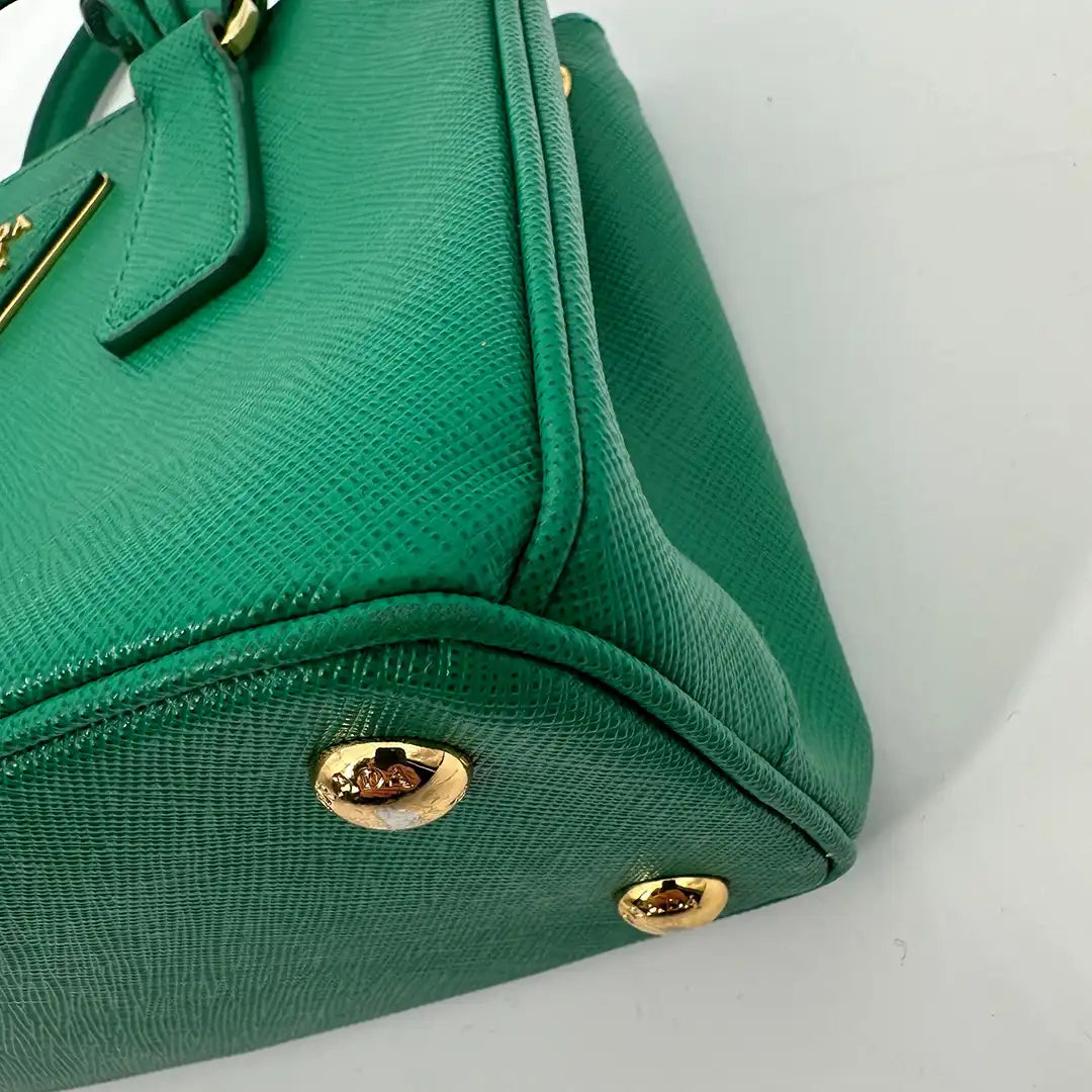 Prada Galleria Mini Bag aus Saffiano-Leder Mango Fullset / gut Prada