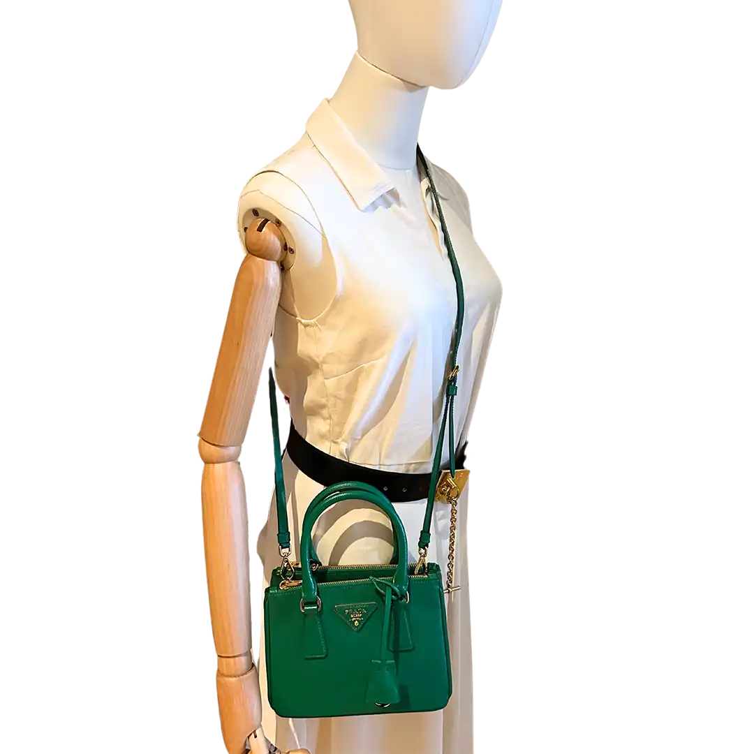 Prada Galleria Mini Bag aus Saffiano-Leder Mango Fullset / gut Prada