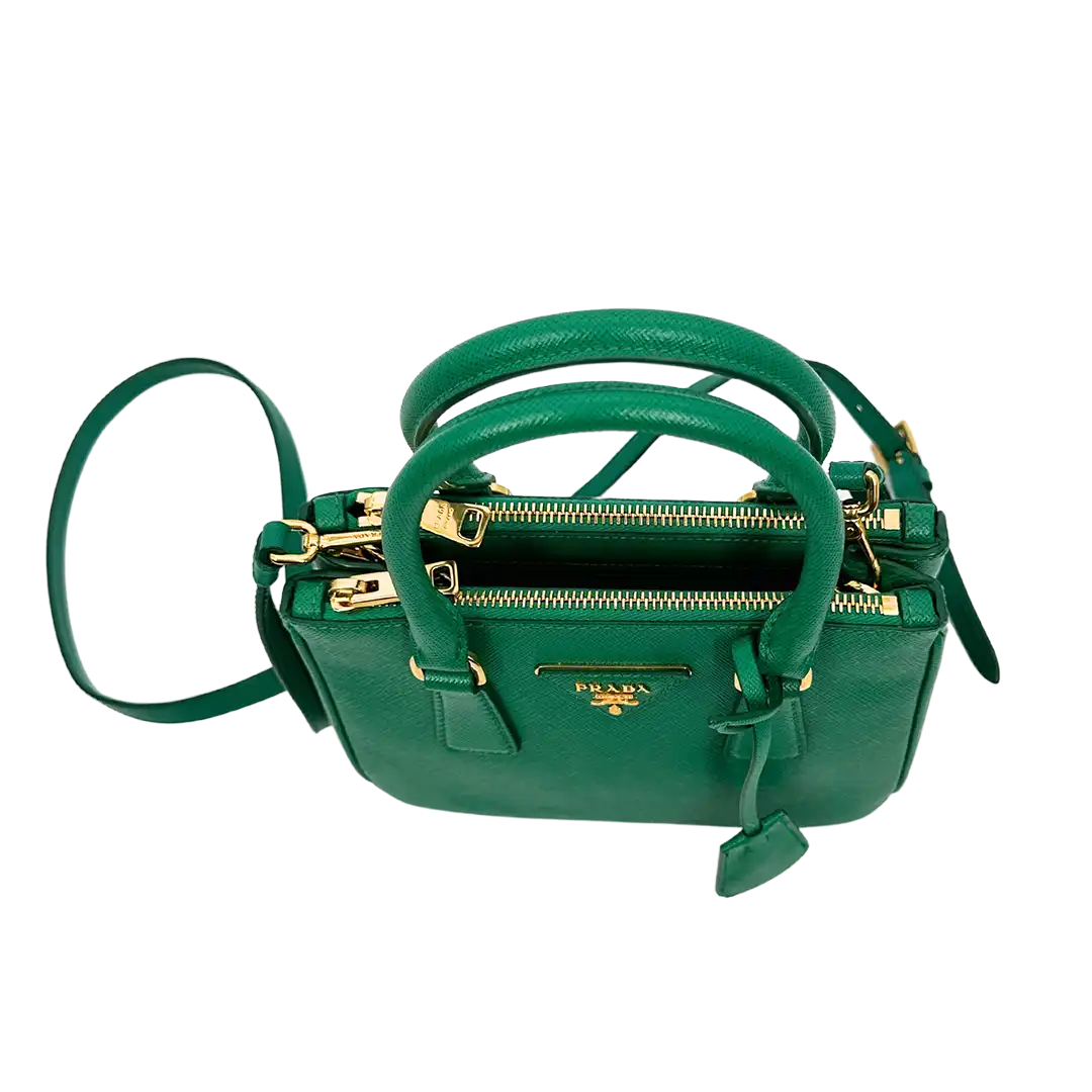 Prada Galleria Mini Bag aus Saffiano-Leder Mango Fullset / gut Prada