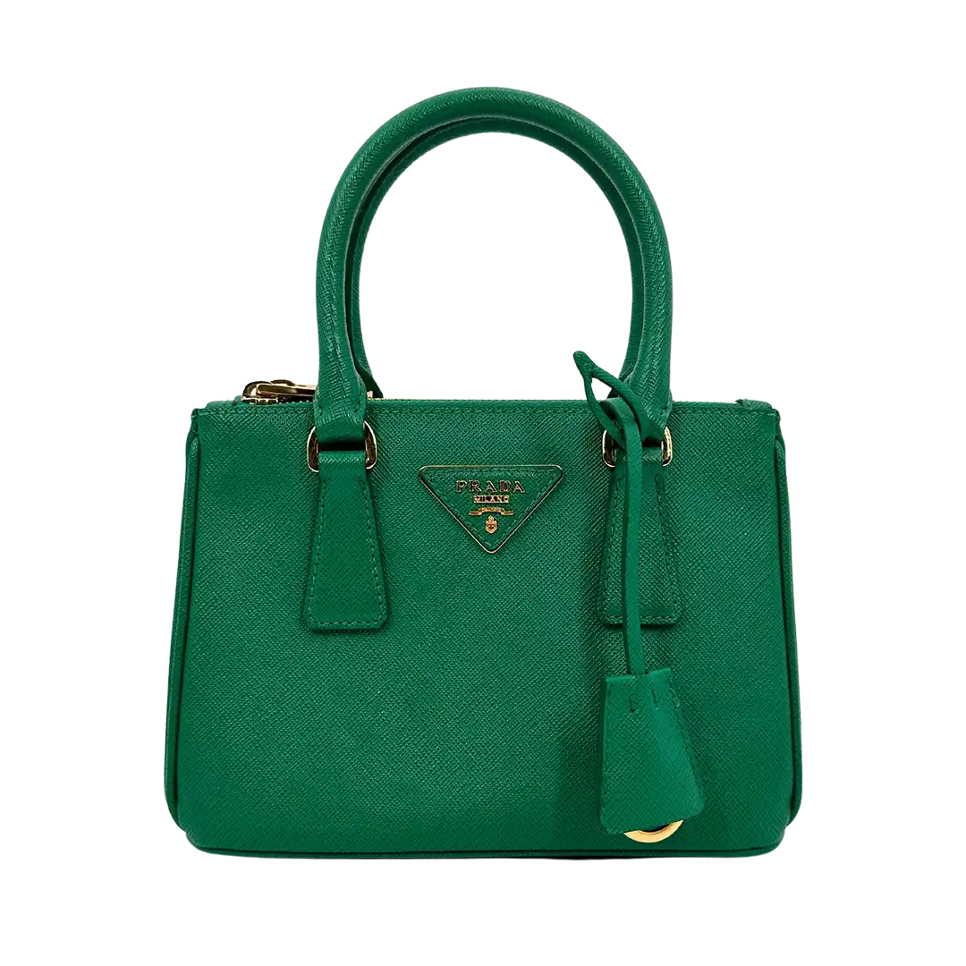 Prada Galleria Mini Bag aus Saffiano-Leder Mango Fullset / gut Prada
