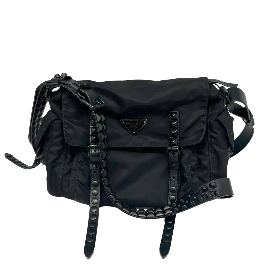 Prada New Vela Umhangetasche Nero all black sehr gut