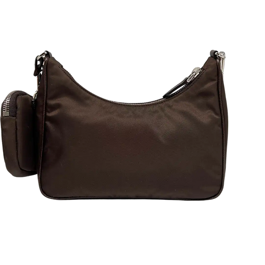 Prada Re-Edition 2005 Schultertasche Nylon dunkelbraun / neuwertig Prada