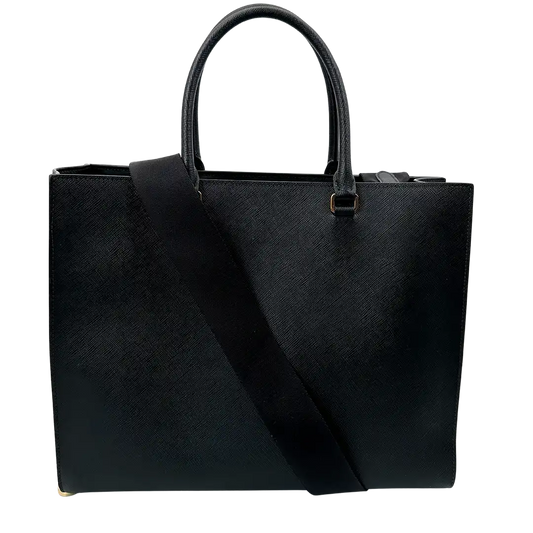 Prada Large Tote Bag Saffiano Leder schwarz / sehr gut Prada