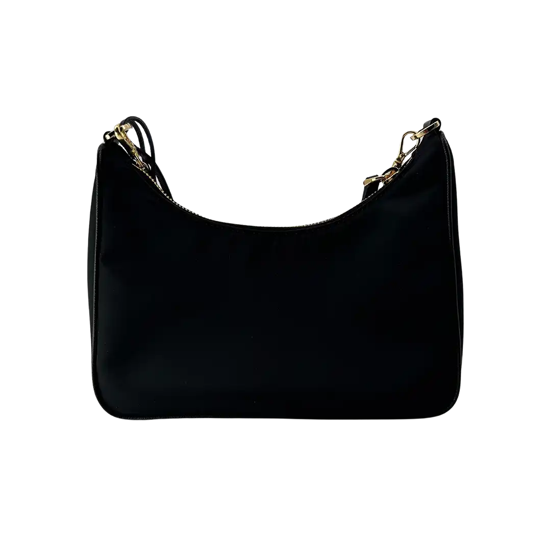 Prada Re-Edition 2005 Nylontasche schwarz gold Fullset / neu Prada