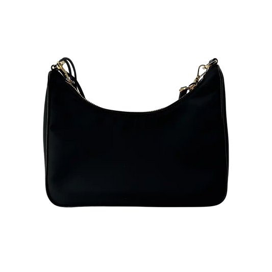 Prada Re-Edition 2005 Nylontasche schwarz gold Fullset / neu Prada