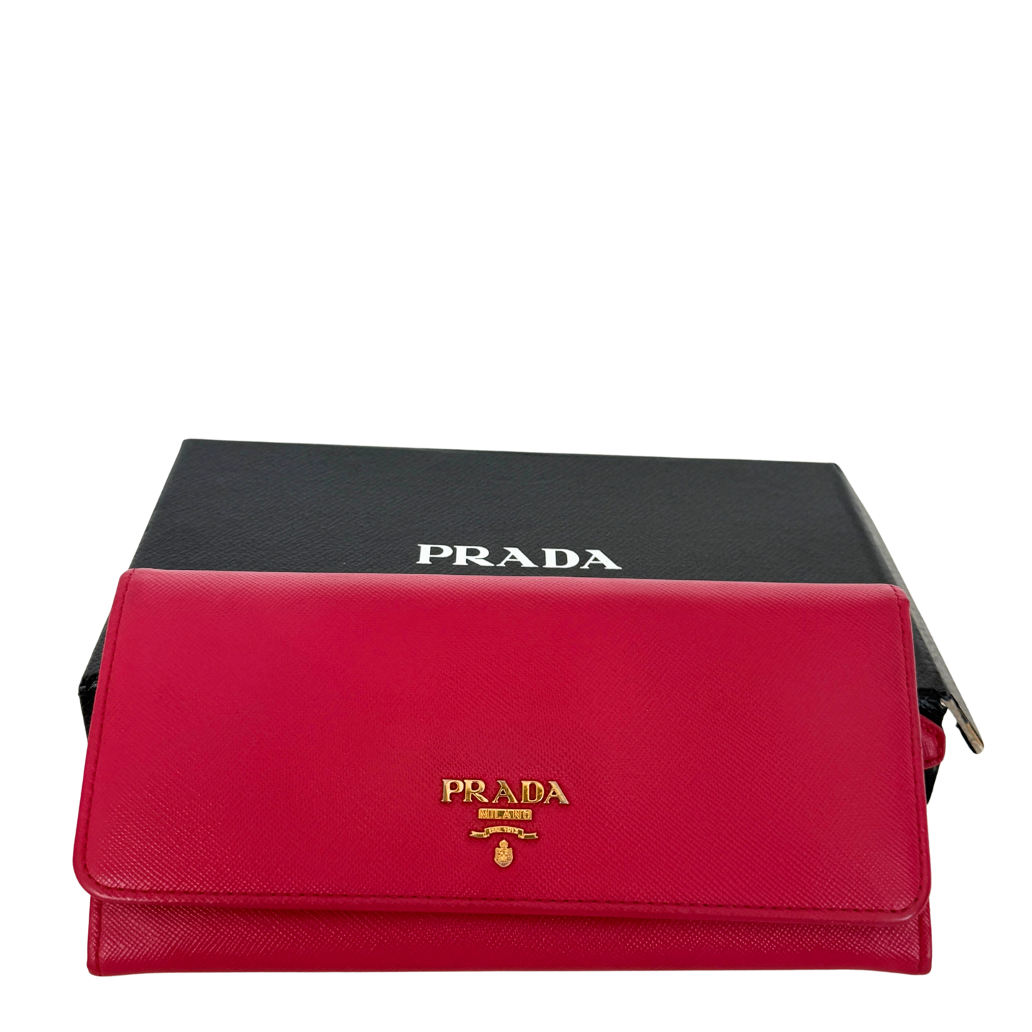 Prada lange Geldbörse aus Saffiano Leder Pink / gut Prada