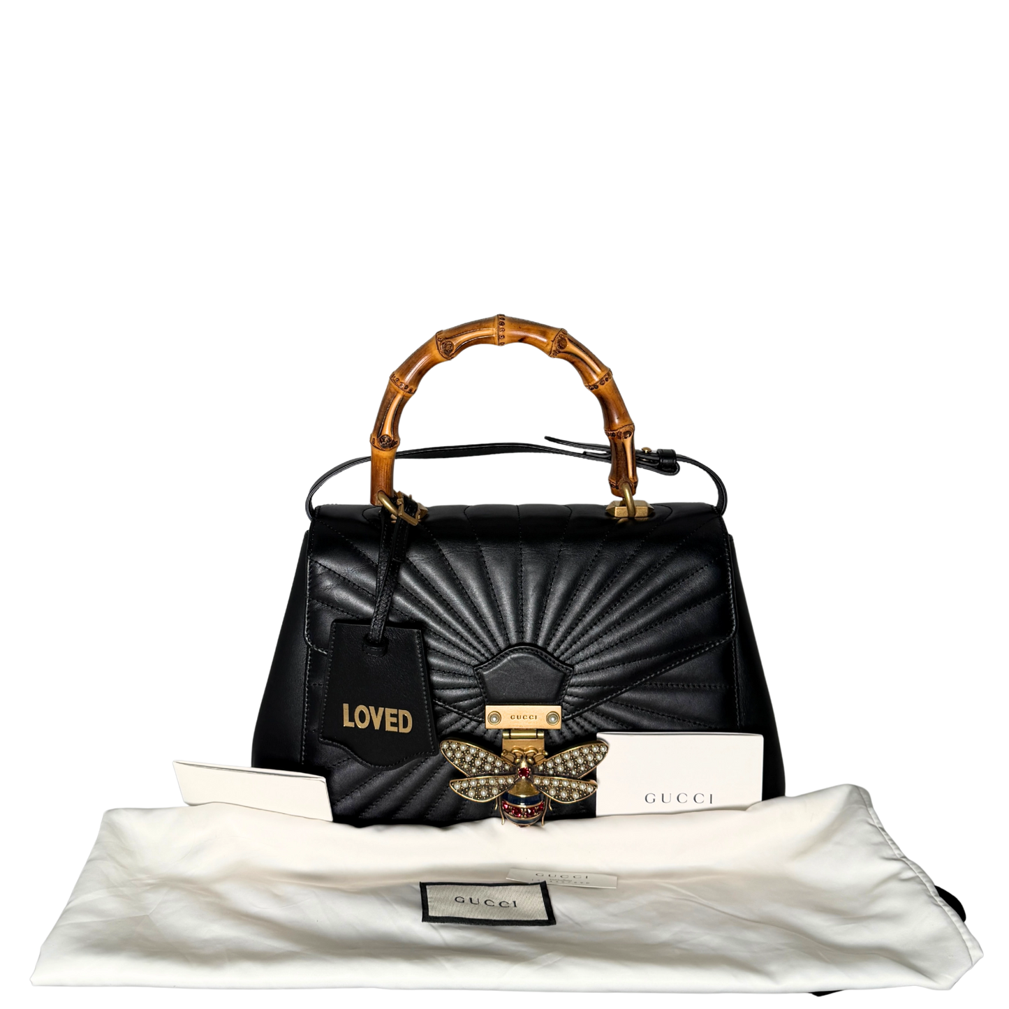 Gucci Queen Margaret Top Handle Tasche Schwarz / sehr gut Gucci