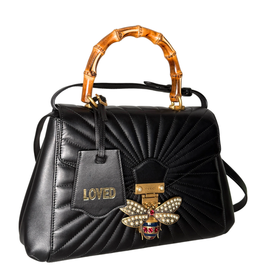 Gucci Queen Margaret Top Handle Tasche Schwarz / sehr gut Gucci