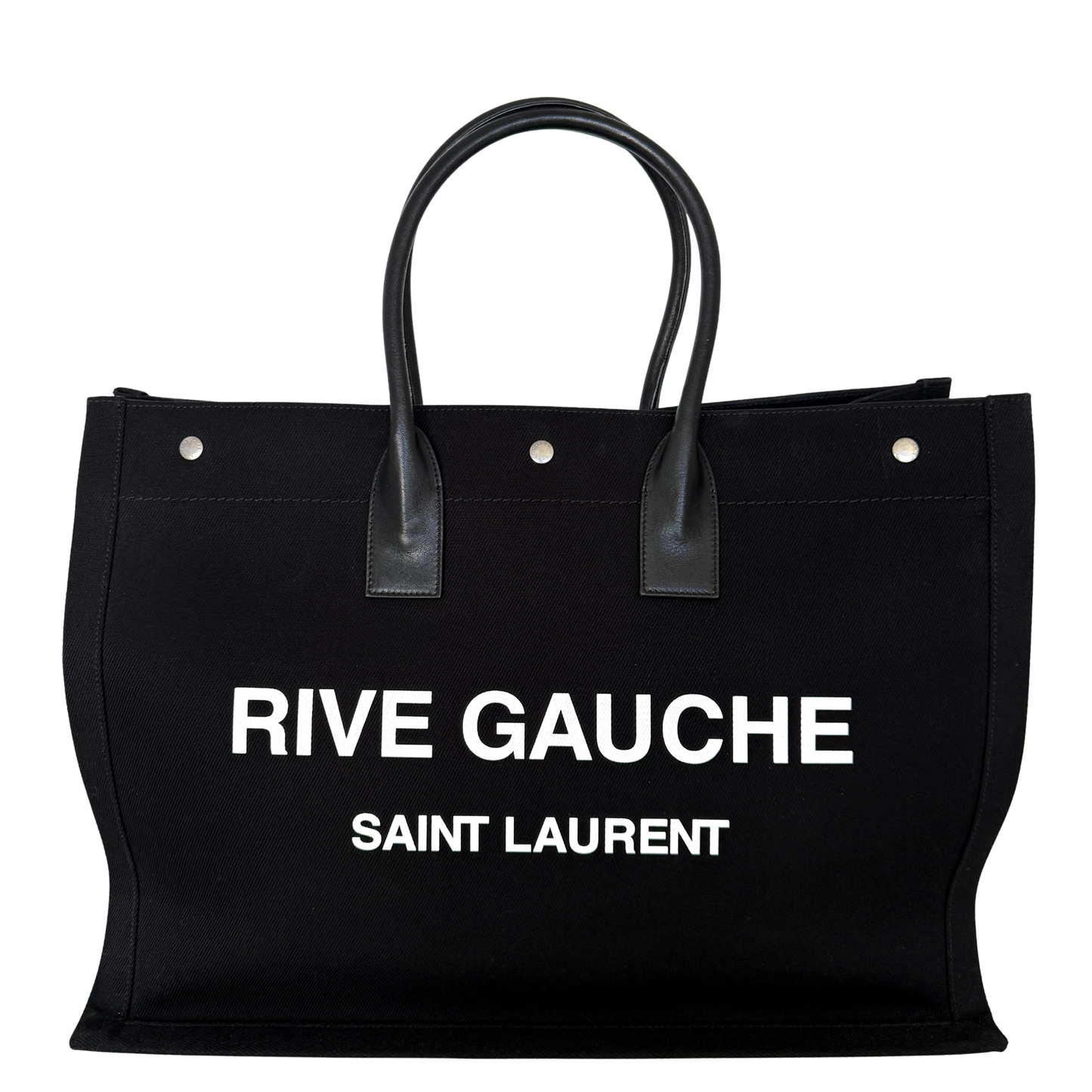 Saint Laurent Large Tote Tasche Rive Gauche Schwarz / sehr gut Saint Laurent