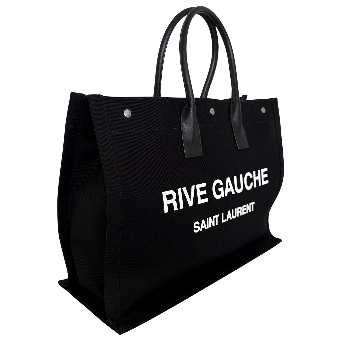 Saint Laurent Large Tote Tasche Rive Gauche Schwarz / sehr gut Saint Laurent