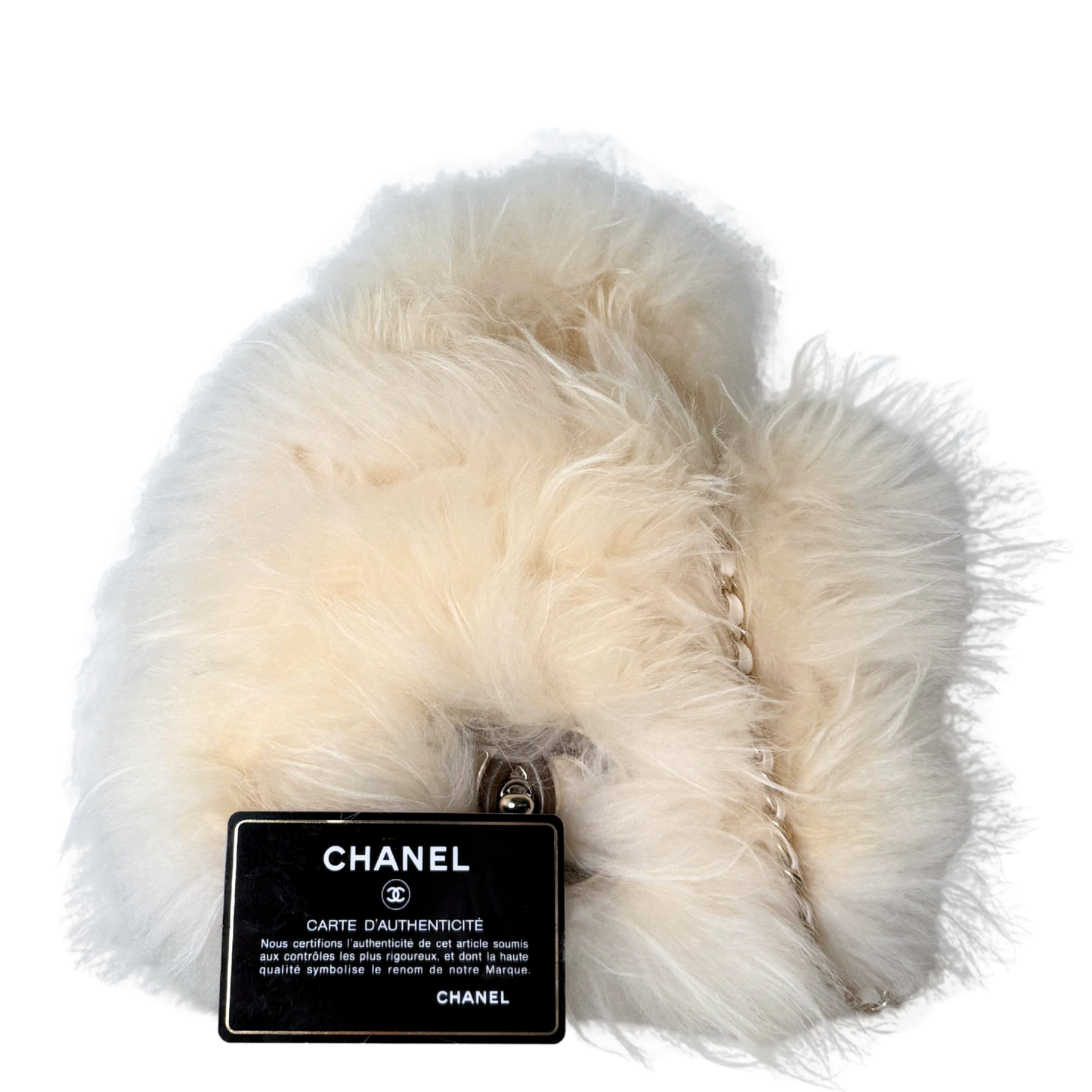 Chanel Runway Top Handle aus Fell Weiß / neuwertig Chanel