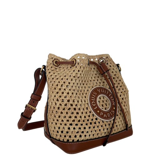 Louis Vuitton Noé BB M24722 Beige Raffia Fullset / gut Louis Vuitton