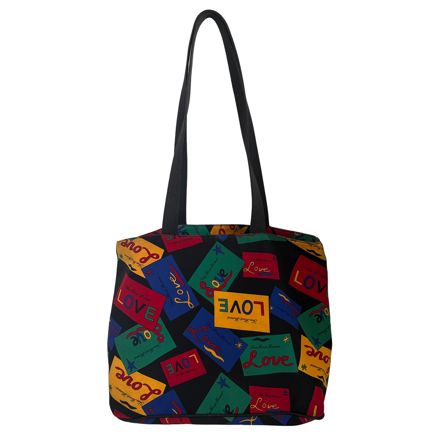 Yves Saint Laurent Love Printed Nylon Handtasche Bunt / gut Echtheitscheck