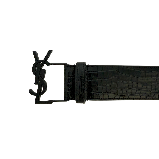 Saint Laurent Gürtel Schlangenlederoptik Schwarz / neuwertig Saint Laurent